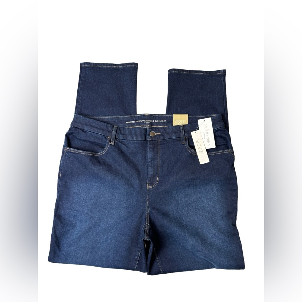 NWT Chico’s Perfect Stretch Girlfriend Slim Leg Jeans